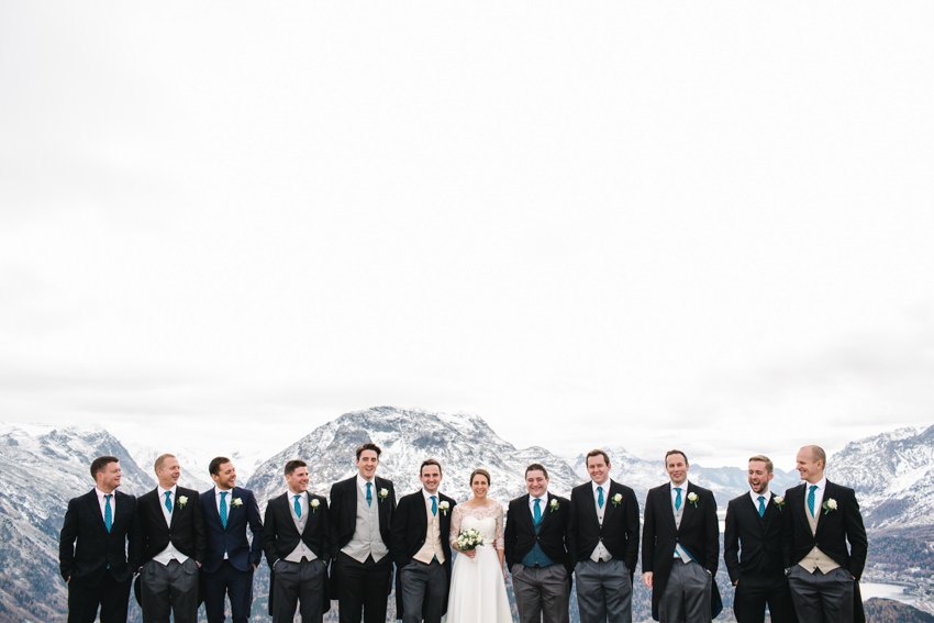 Bridal Party, Snow, Wedding, Switzerland